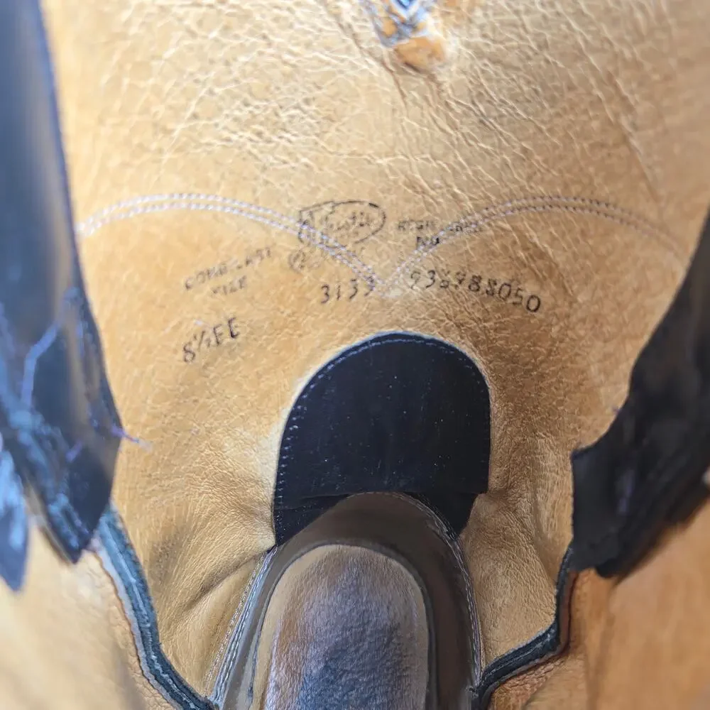 Justin Jackson Original‎ Black Roper Western Cowboy Boot Men's Size 8.5EE